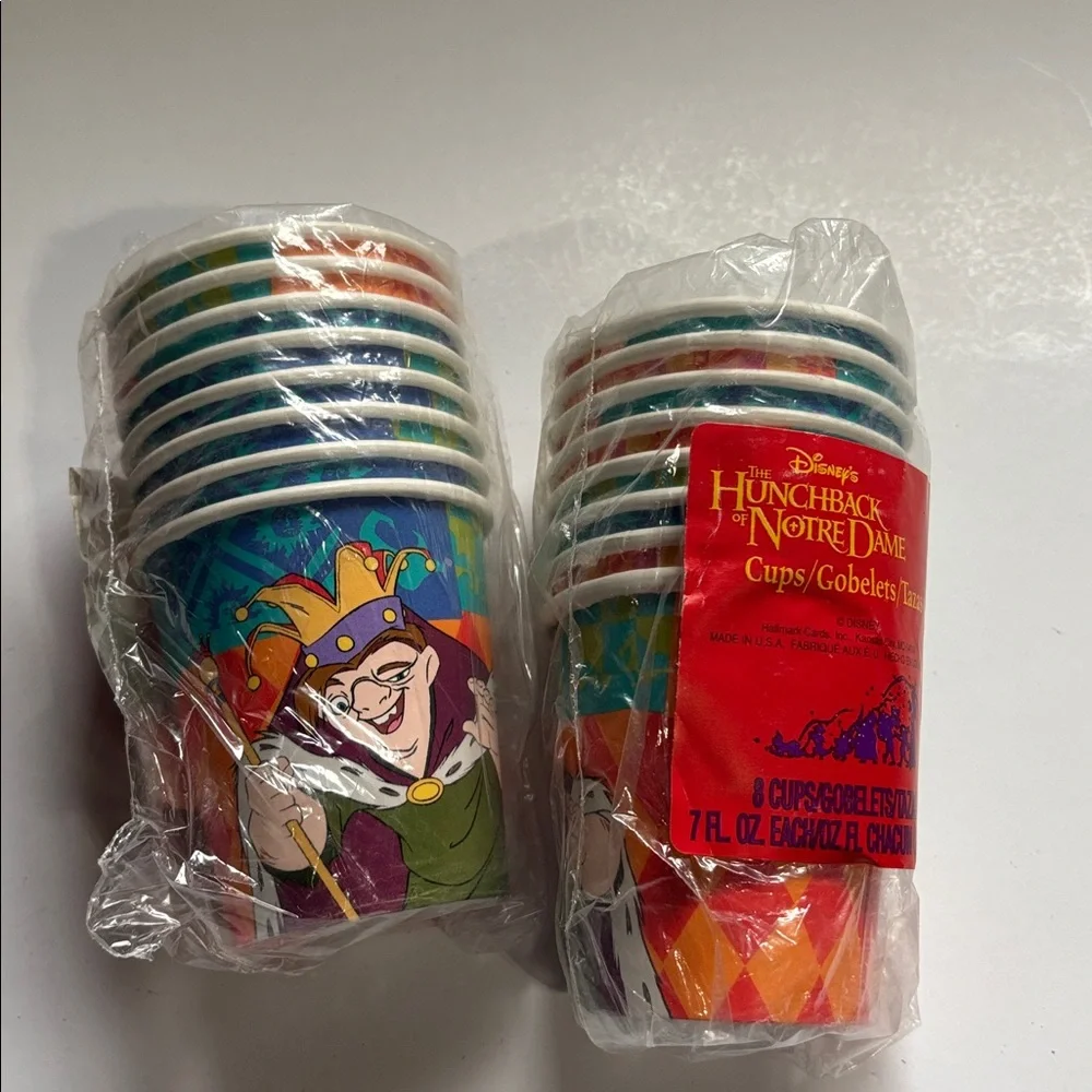 Disney Hunchback of Notre Dame Plates and Cups 1990s Vintage Disney Hunchback